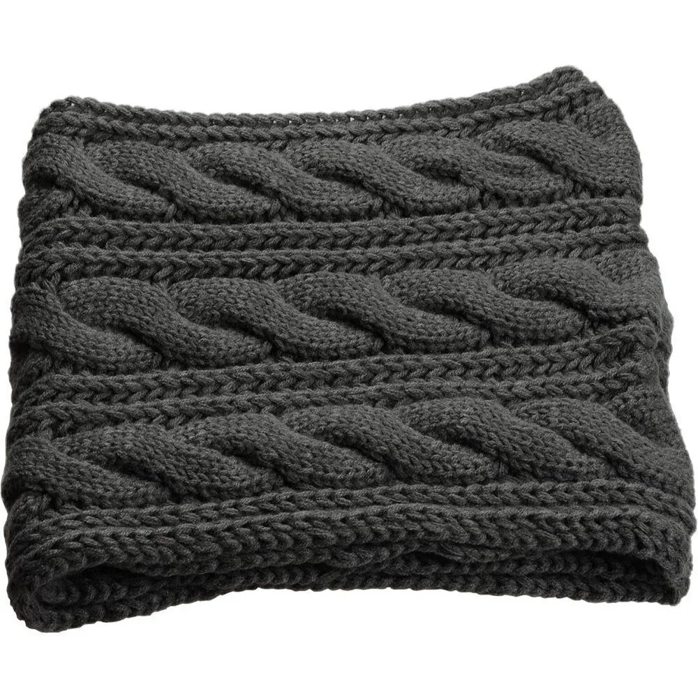 Women's Twist Charocal Thick Ribbed Knit Winter Infinity Circle Loop Scarf
